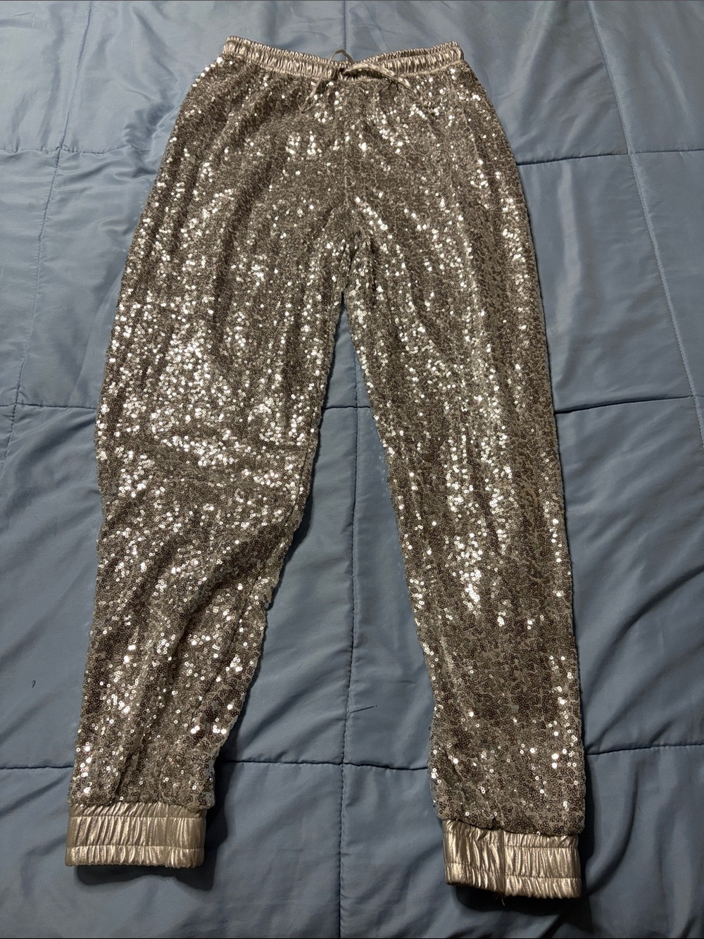 Silver Sequin Joggers